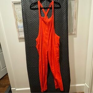 BDG Bright Orange Linen Jumpsuit